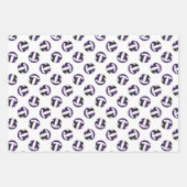 paarse zwarte team kleuren volleyballen set van 3 inpakpapier vel (Voorkant 3)