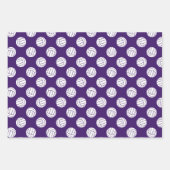 paarse zwarte team kleuren volleyballen set van 3 inpakpapier vel (Voorkant 2)