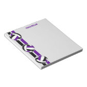 paarse zwarte teamkleuren volleybalcoach aangepast notitieblok (Schuin)