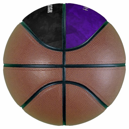 Paarse zwarte teamnaam einde seizoen aandenken basketbal (Rechts)