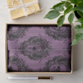 Paarse & zwarte Victoriaans schedels Patroon Hallo Tissuepapier (Geschenk)