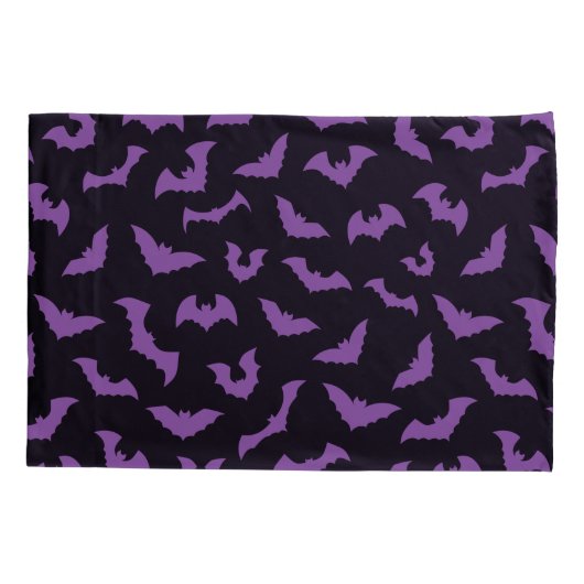 Paarse zwarte vleermuizen schrikbeeld kussensloop (Achterkant)