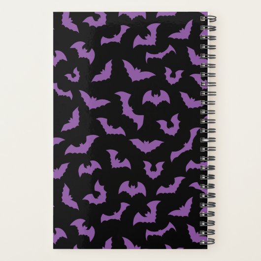 Paarse zwarte vleermuizen schrikbeeld planner (Achterkant)
