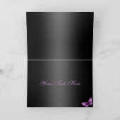 Paarse/zwarte vlinder bedankkaart (Binnen)