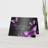 Paarse/zwarte vlinder bedankkaart (Voorkant)