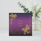 Paarse zwarte vlinder kaart (Staand voorkant)