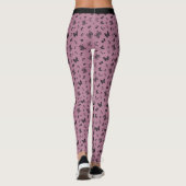  Paarse zwarte vlinder ontwerppatroon Leggings (Achterkant)