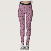  Paarse zwarte vlinder ontwerppatroon Leggings (Voorkant)