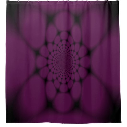 Paarse zwarte vlinder Petal Douchegordijn (Voorkant)