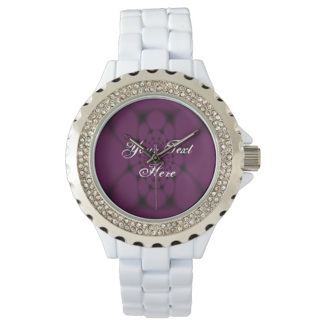 Paarse zwarte vlinder Petal Horloge (Voorkant)