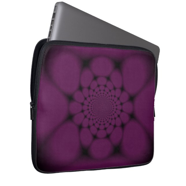 Paarse zwarte vlinder Petal Laptop Sleeve (Voorkant Rechts)