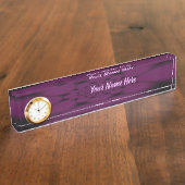 Paarse zwarte vlinder Petal Naambordje (Zijkant)