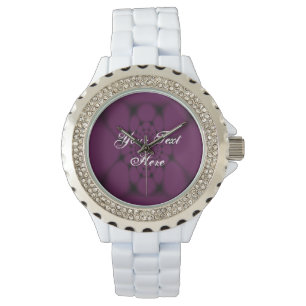 Paarse Zwarte Vlinderbloemblad  Horloge