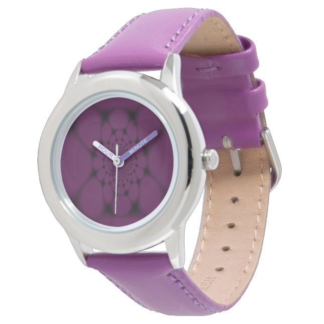 Paarse Zwarte Vlinderbloemblad  Horloge (Gekanteld)