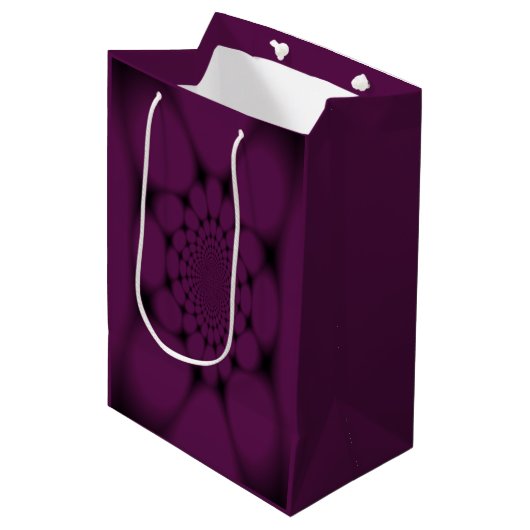 Paarse Zwarte Vlinderbloemblad Medium Cadeauzakje (Voorkant Gekanteld)