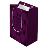 Paarse Zwarte Vlinderbloemblad Medium Cadeauzakje (Achterkant Gekanteld)