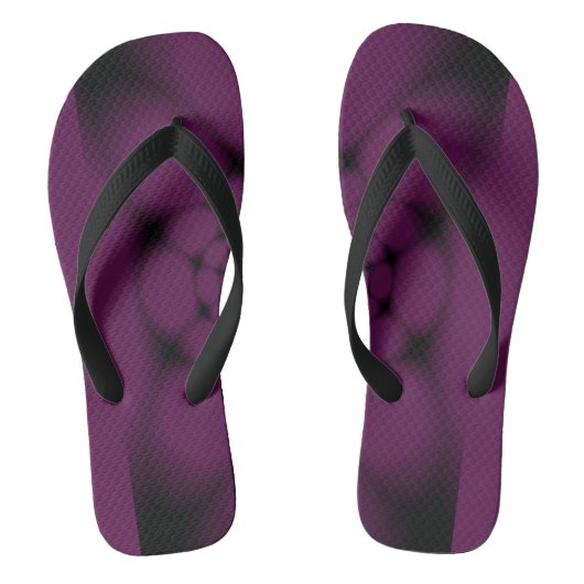 Paarse Zwarte Vlinderbloemblad Teenslippers (Voetbed)