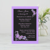 Paarse zwarte vlinderbloemflorale PERSONALIZE Kaart (Staand voorkant)