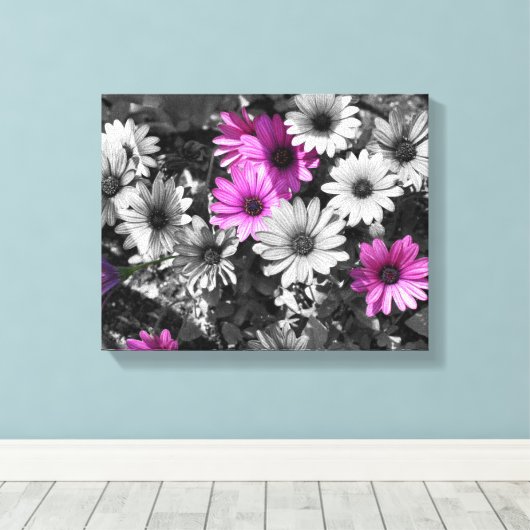 Paarse zwarte vloerbedekking Gedeeltelijke kleur Canvas Afdruk (Insitu (Houten vloer))