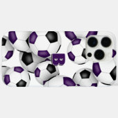 paarse zwarte voetballen monogrammed Case-Mate iPhone case (Achterkant (horizontaal))