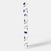 paarse zwarte voetballen patroon monogram Case-Mate iPhone case (Achterkant / Links)