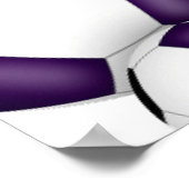 paarse zwarte voetbalteam kleuren verjaardagsfeest poster (Hoek)