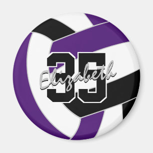 paarse zwarte volleybal team kleuren geschenken magneet