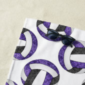 paarse zwarte volleybal team kleuren geschenken strandlaken (In situ)