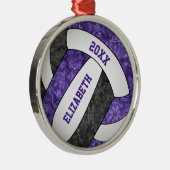 paarse zwarte volleybalsport metalen ornament (Rechts)