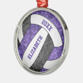 paarse zwarte volleybalsport metalen ornament (Links)