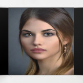 Paarse zwarte vrouwen PHOTO roos glitter Drieluik Uitnodiging (Binnenkant midden)