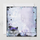 Paarse zwarte wagen Baby shower uitnodiging (Achterkant)