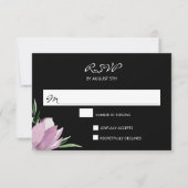 Paarse Zwarte Waterverf Bloemen RSVP Kaarten (Voorkant)