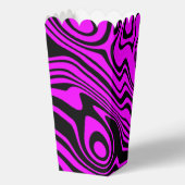 Paarse Zwarte Wavy Gestreepte Popcorn Dozen Bedankdoosjes (Achterkant)