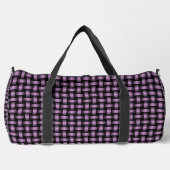Paarse Zwarte Weefpatroon Grote Duffel Tas (Voorkant)