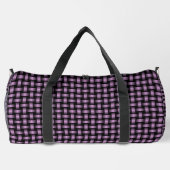 Paarse Zwarte Weefpatroon Grote Duffel Tas (Achterkant)