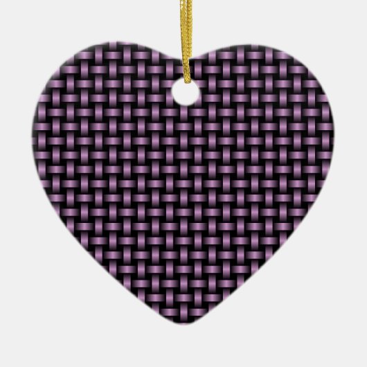 Paarse zwarte weefpatroon keramisch ornament (Voorkant)