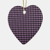 Paarse zwarte weefpatroon keramisch ornament (Links)