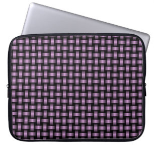 Paarse zwarte weefpatroon laptop sleeve