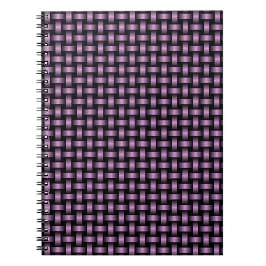 Paarse zwarte weefpatroon notitieboek (Voorkant)