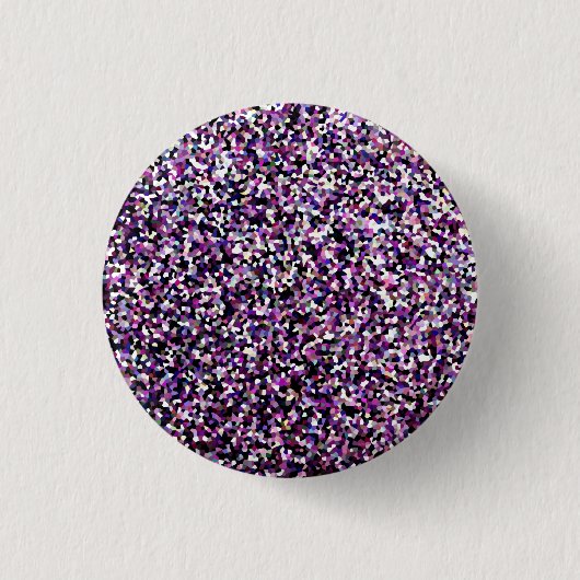Paarse zwarte witte confetti ronde button 3,2 cm (Voorkant)