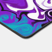 Paarse, zwarte, witte en turquoise vloeibare kunst bureaumat (Hoek)