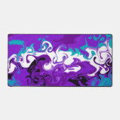 Paarse, zwarte, witte en turquoise vloeibare kunst bureaumat (Voorkant)