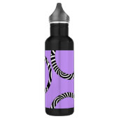 Paarse zwarte witte strepen en cirkels waterfles (Links)