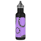 Paarse zwarte witte strepen en cirkels waterfles (Rechts)