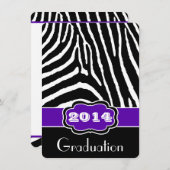 Paarse, zwarte, witte zebra afdrukAfstuderen uitno Kaart (Voorkant / Achterkant)