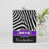 Paarse, zwarte, witte zebra afdrukAfstuderen uitno Kaart (Staand voorkant)