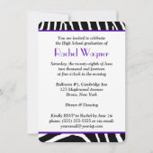 Paarse, zwarte, witte zebra afdrukAfstuderen uitno Kaart (Achterkant)