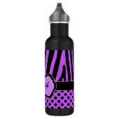 Paarse, zwarte, witte zebrastripes waterfles  (Rechts)