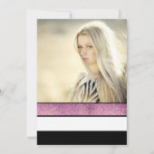 Paarse zwarte witte zoete zestienjarige verjaardag kaart (Achterkant)